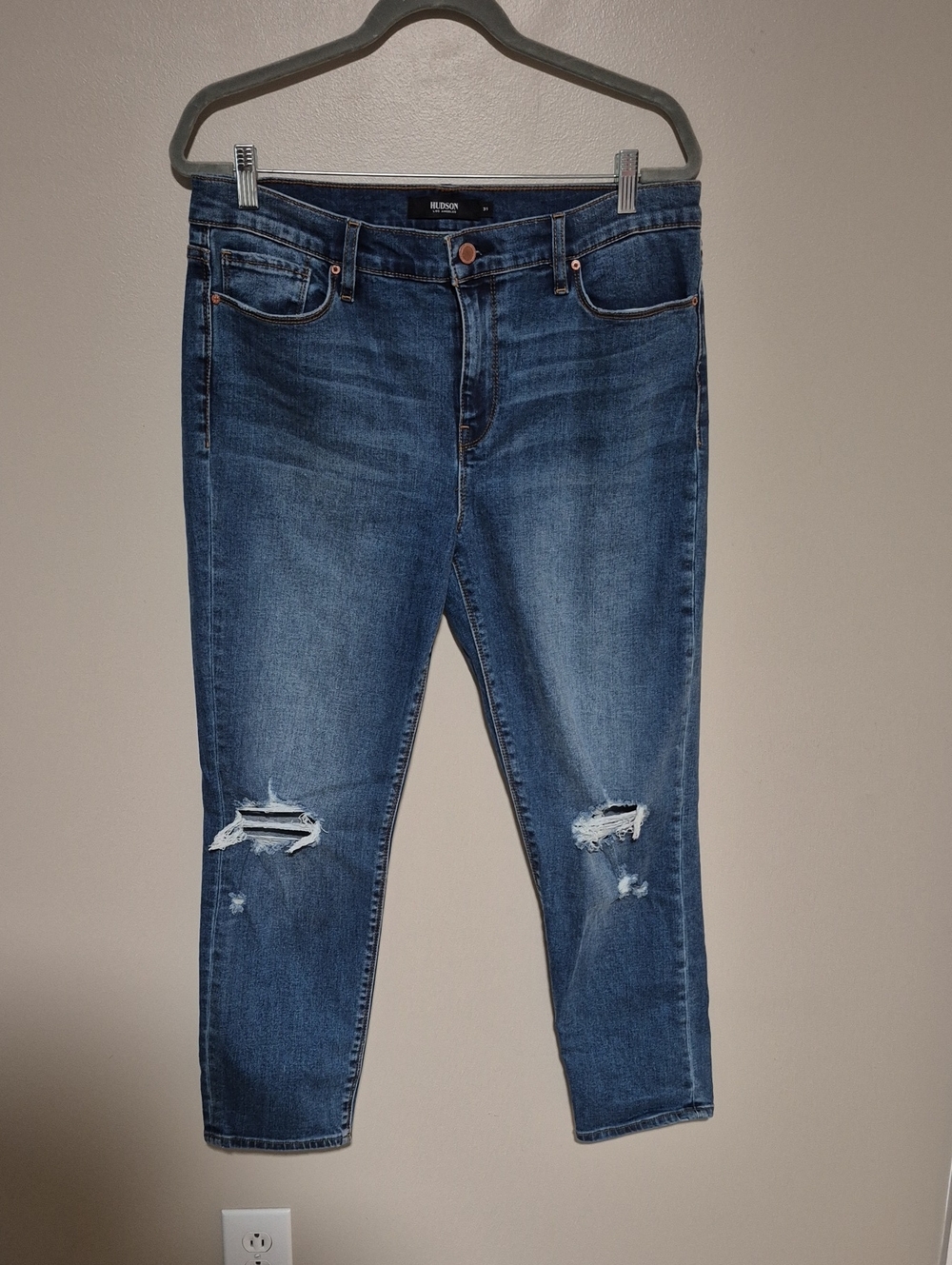 Hudson Jeans Women’s Distressed Cropped Jeans - Blue